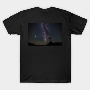 Windmill, Mars and the Milky Way T-Shirt